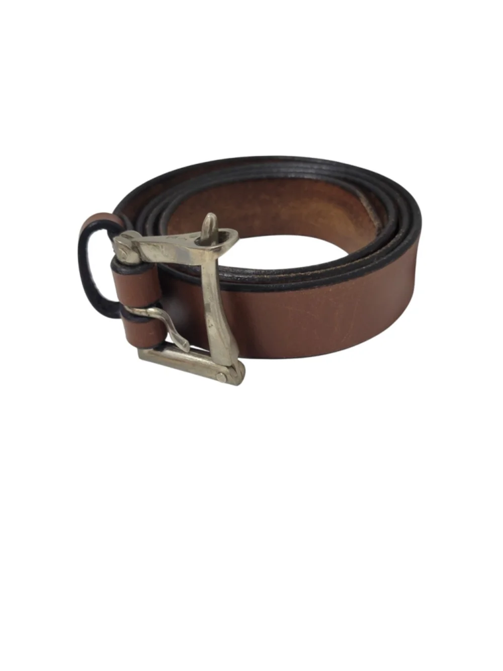Ledbury Wiley Belts Firemans Buckle Men Size 36 Brown Leather Width 1.5